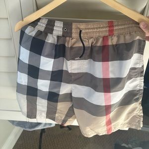 Mens Burberry Plaid Print Bathing Suit